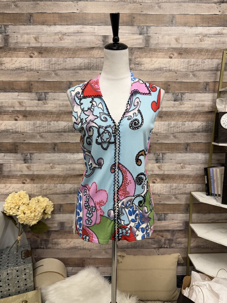 NWT Alberto Makali Multicolor Paisley & Floral Print Sleeveless Top