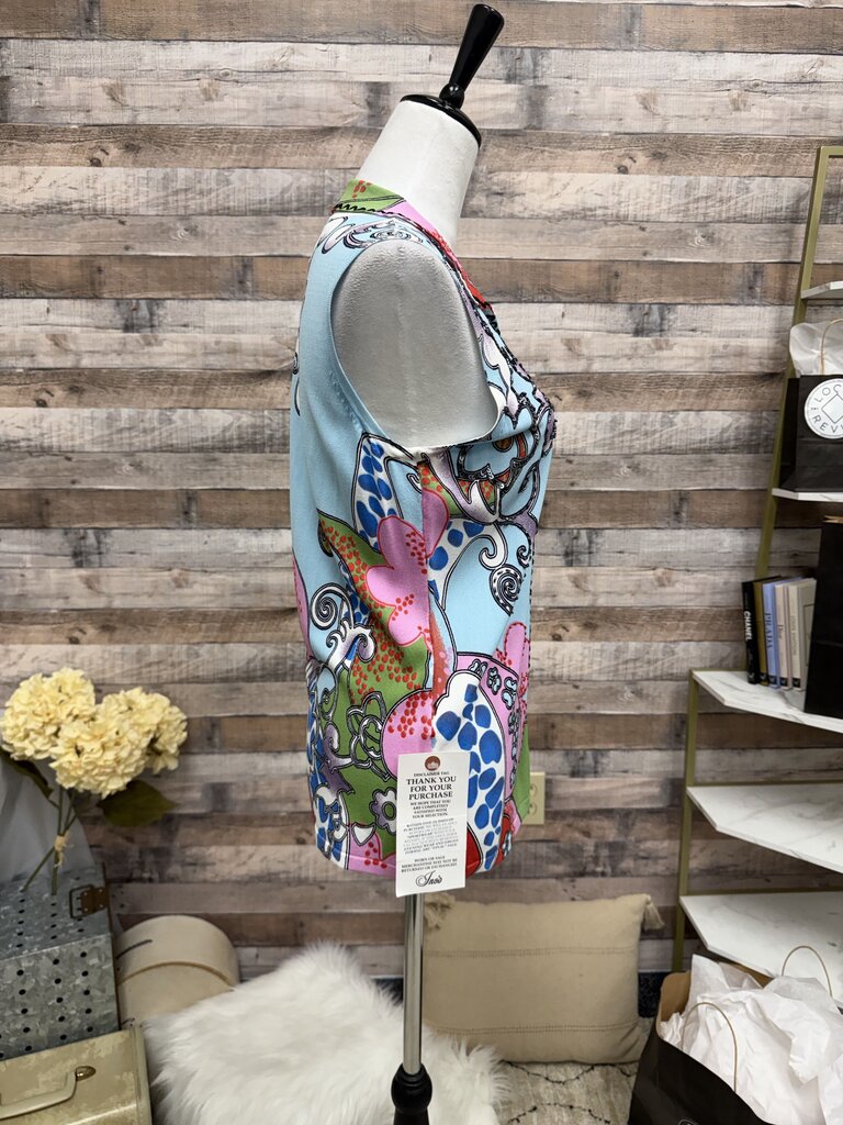NWT Alberto Makali Multicolor Paisley & Floral Print Sleeveless Top