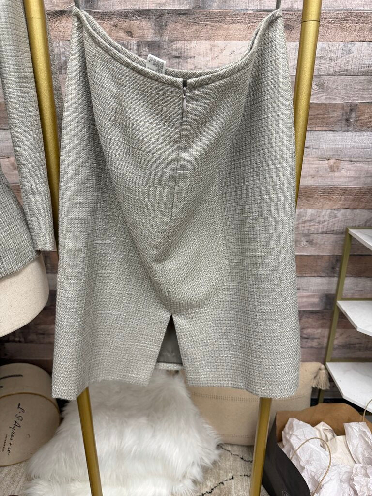 Tahari Arthur Levine Tan Houndstooth Suit