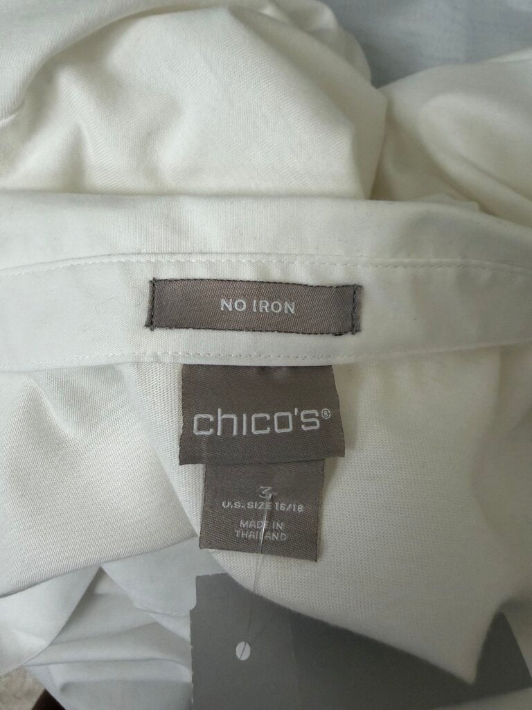 Chico's White 3/4 Sleeve & Button