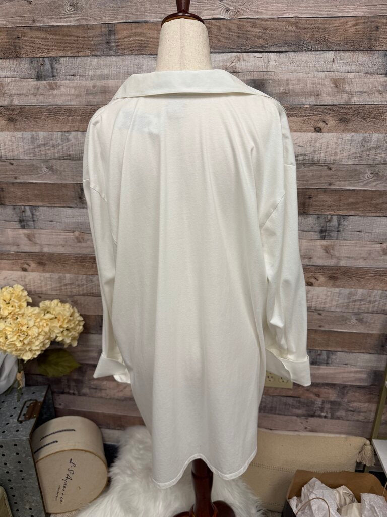 Chico's White 3/4 Sleeve & Button