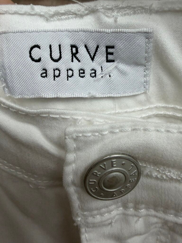Curve Appeal White Cotton Capri