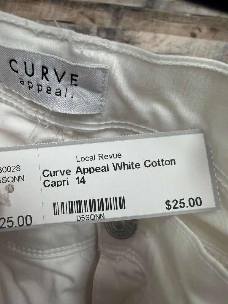Curve Appeal White Cotton Capri