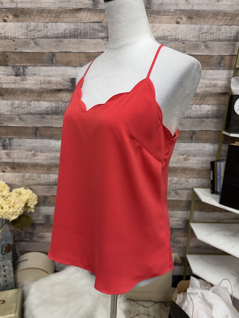 J Crew Coral Scalloped Neck Racerback Camisole