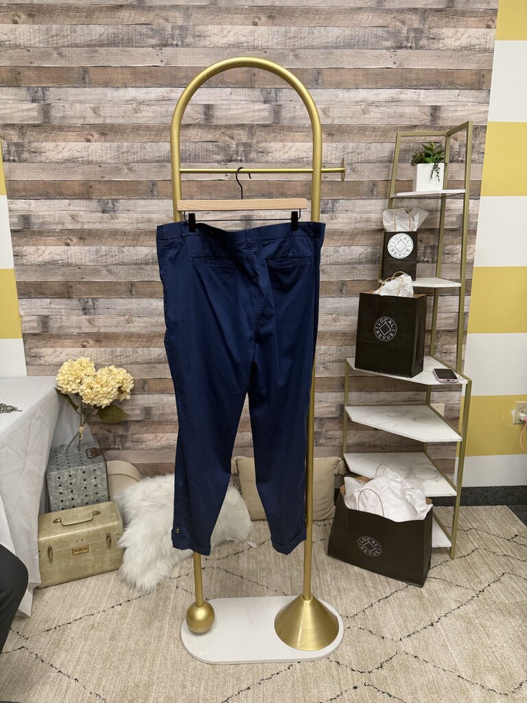 Chico's Navy Cotton Casual Pants