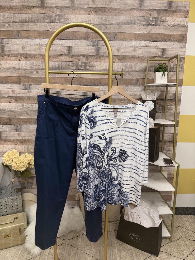 Chico's Navy Cotton Casual Pants
