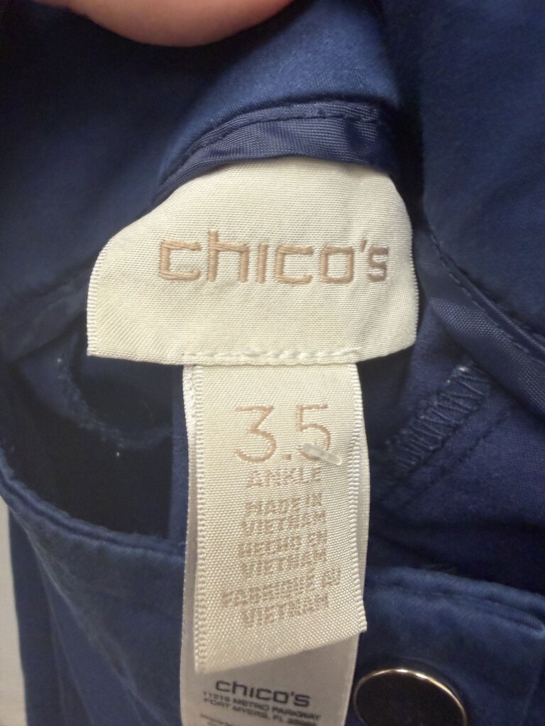 Chico's Navy Cotton Casual Pants