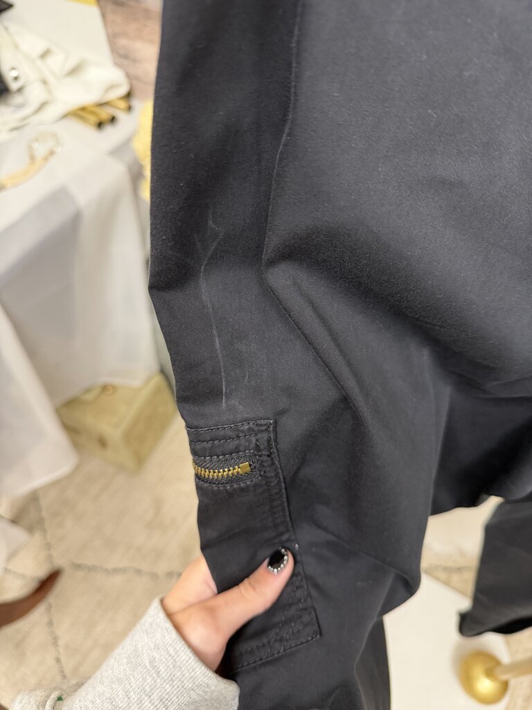 Chico's Black Cotton Blend Cargo Capri