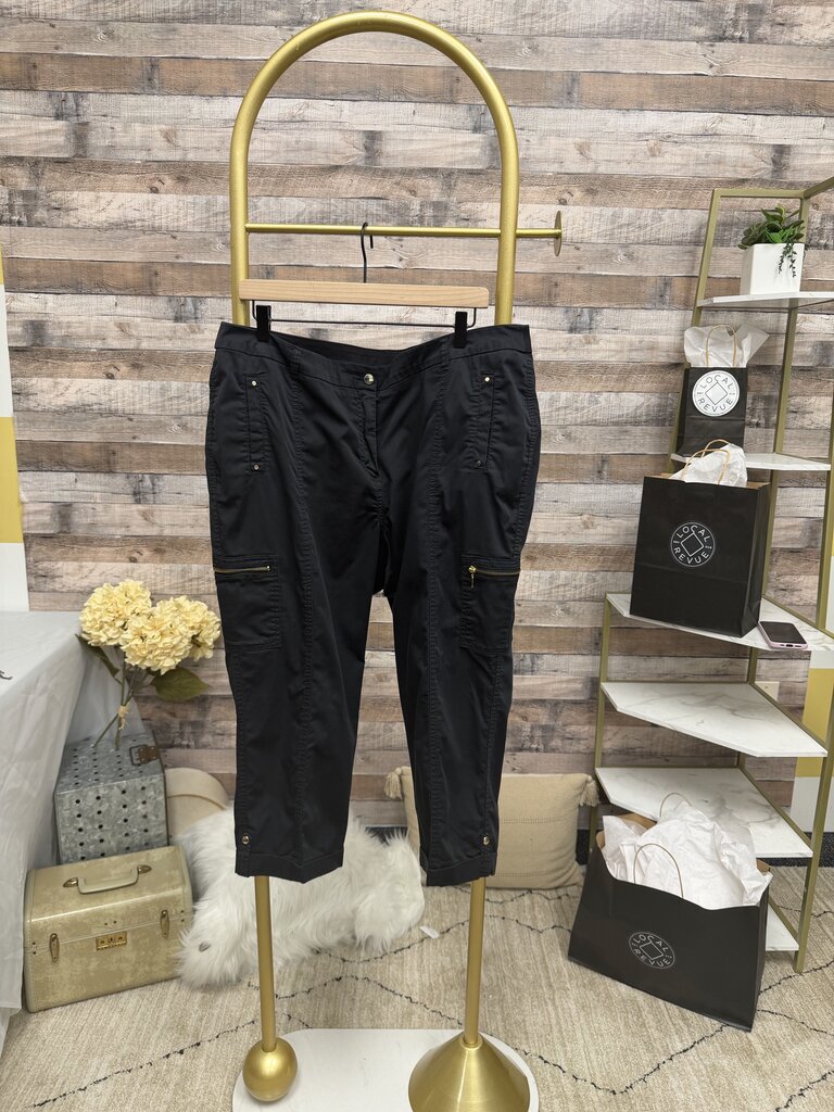 Chico's Black Cotton Blend Cargo Capri