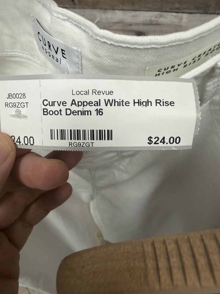 Curve Appeal White High Rise Boot Denim