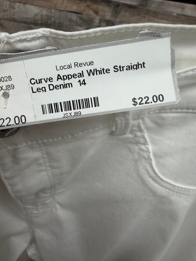 Curve Appeal White Straight Leg Denim