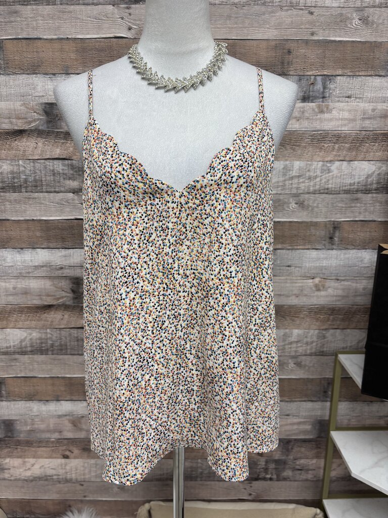 Socialite Scalloped Confetti Print Camisole