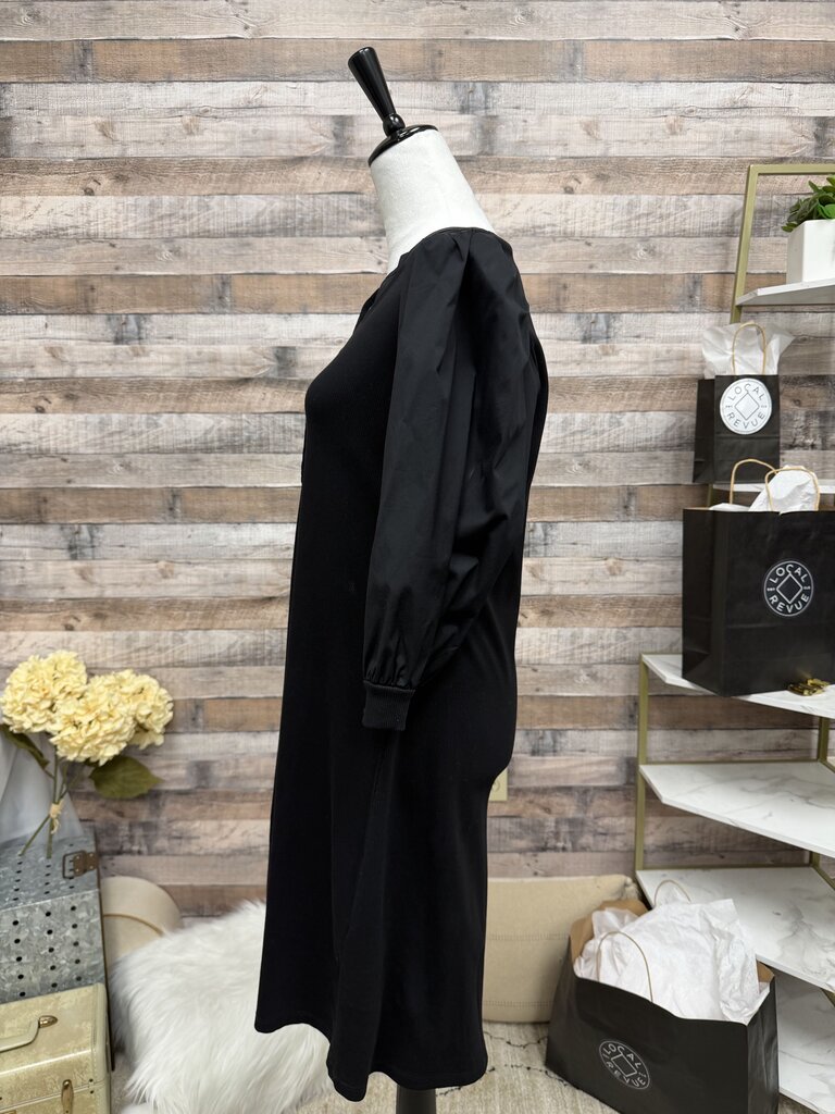 NWT Chico's Black Puff sleeve Shift Dress