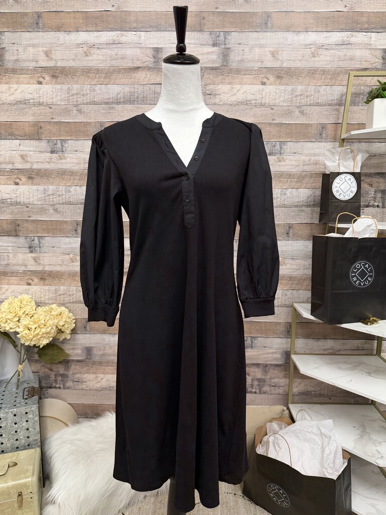 NWT Chico's Black Puff sleeve Shift Dress