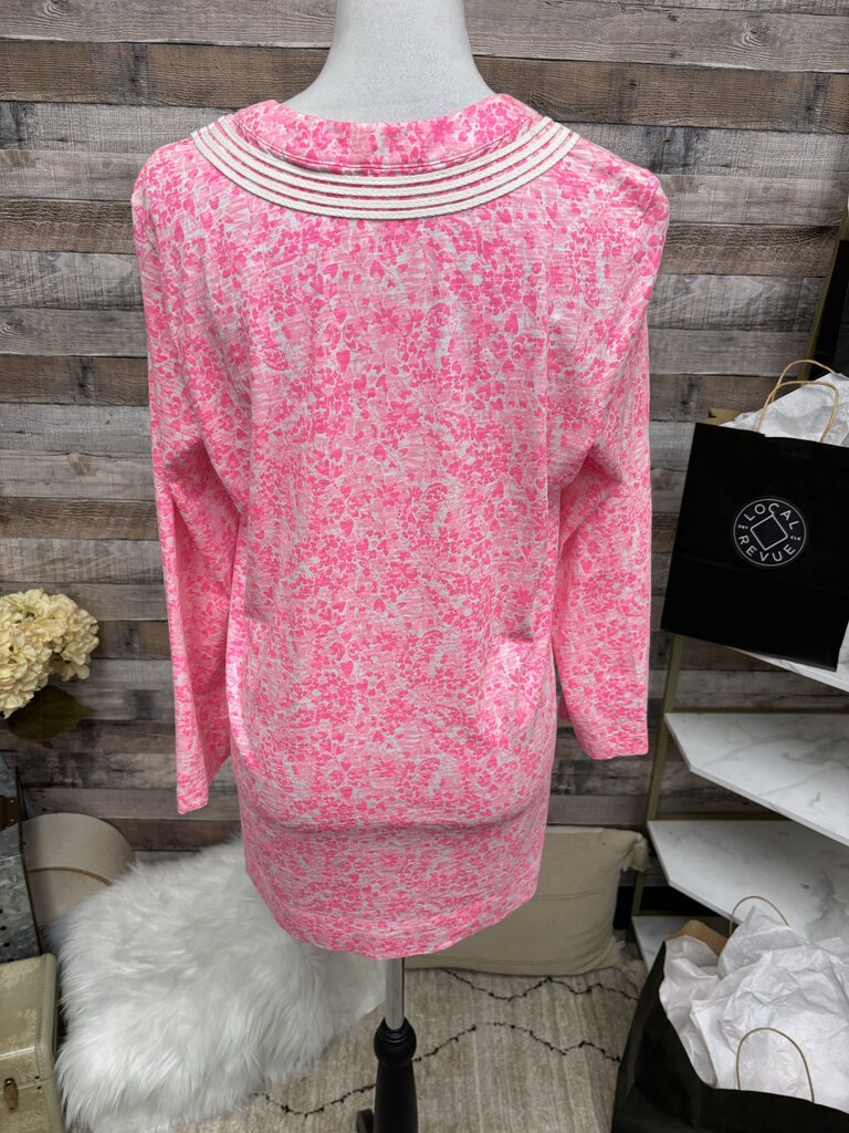 Lilly Pulitzer Bright Pink w/White String Pipping Detail Cover-Up
