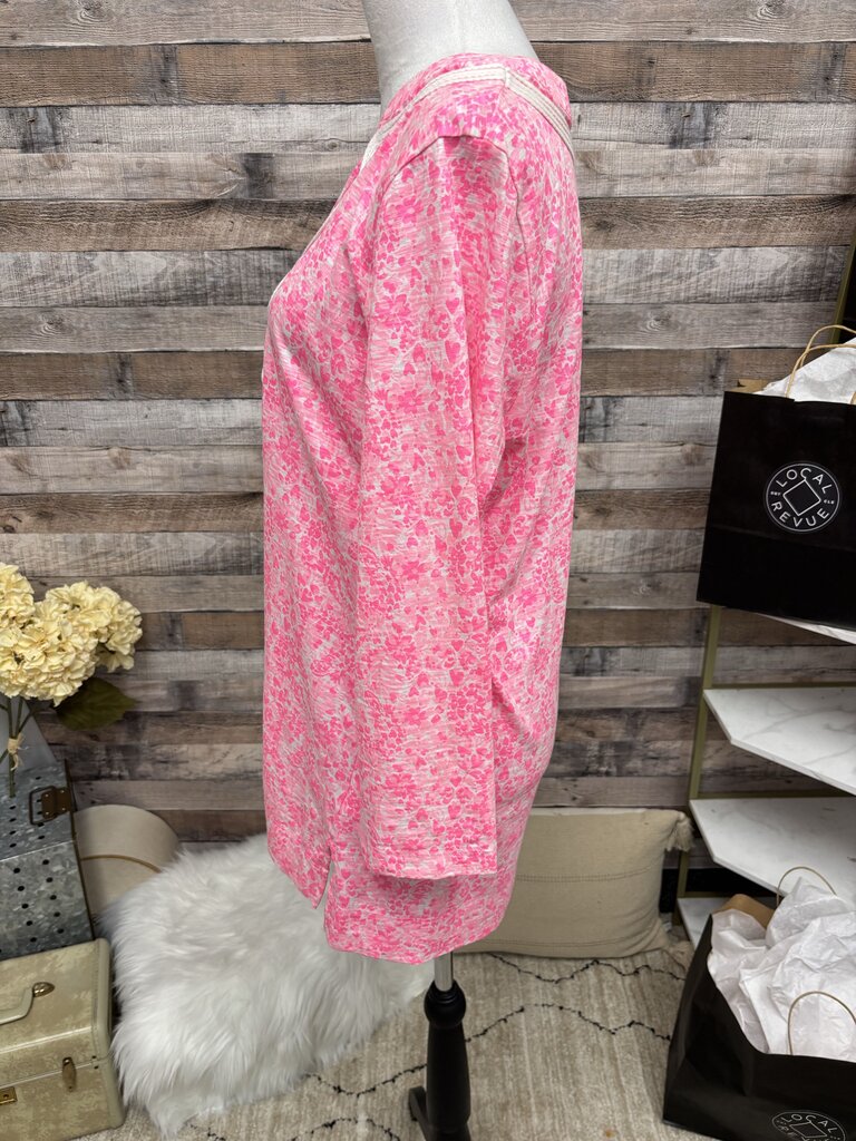 Lilly Pulitzer Bright Pink w/White String Pipping Detail Cover-Up