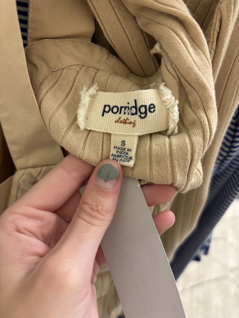 Anthro Porridge Tan Ribbed Tank w/Lattice Back