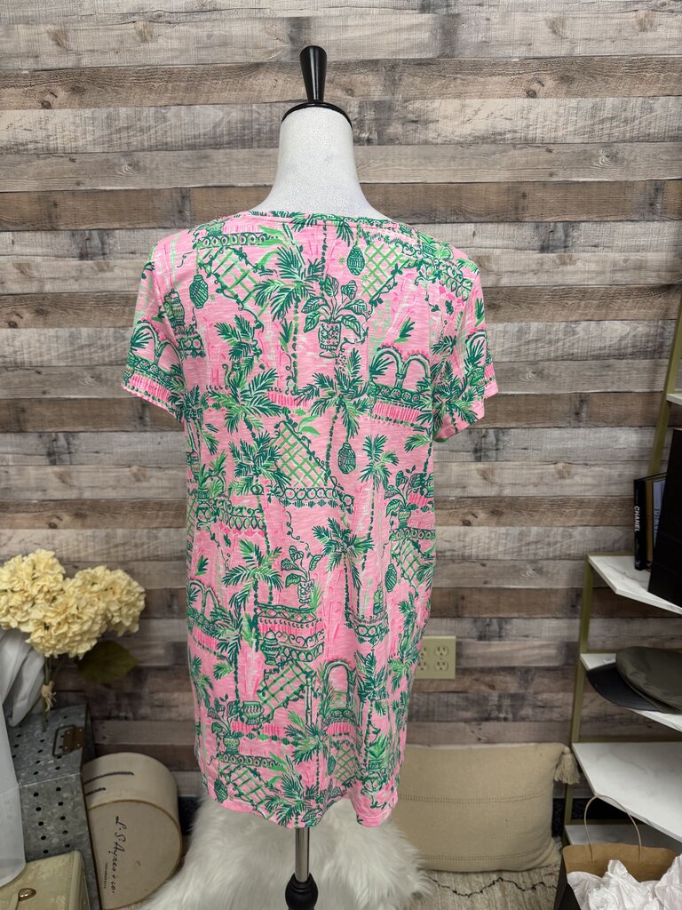 Lilly Pulitzer Pink & Green V-Neck Short Sleeve