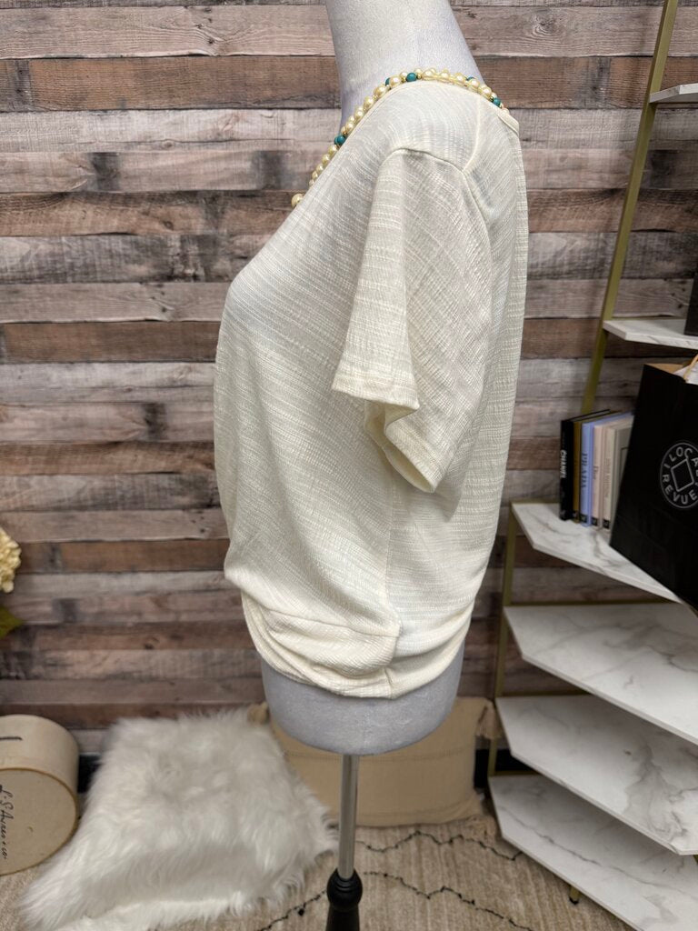 Sanctuary White V-Neck Short Sleeve Wrap Bottom