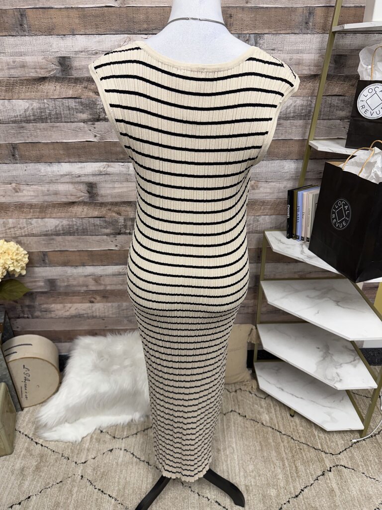 Z Supply Cream & Black Stripe Sleeveless Ribbed Maxi