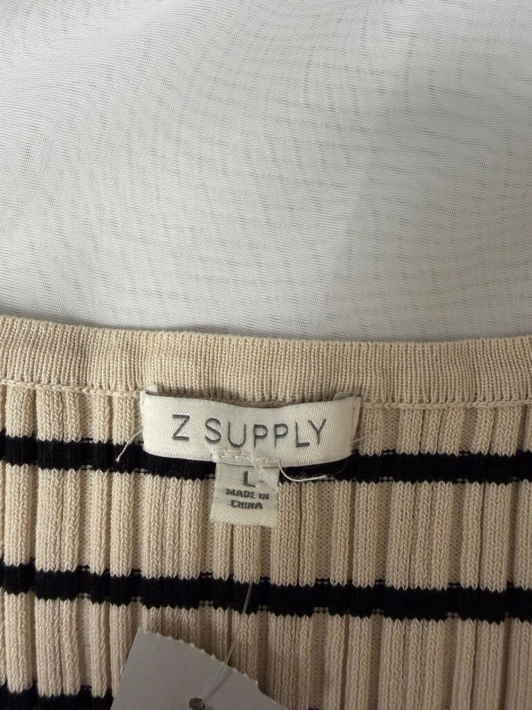 Z Supply Cream & Black Stripe Sleeveless Ribbed Maxi