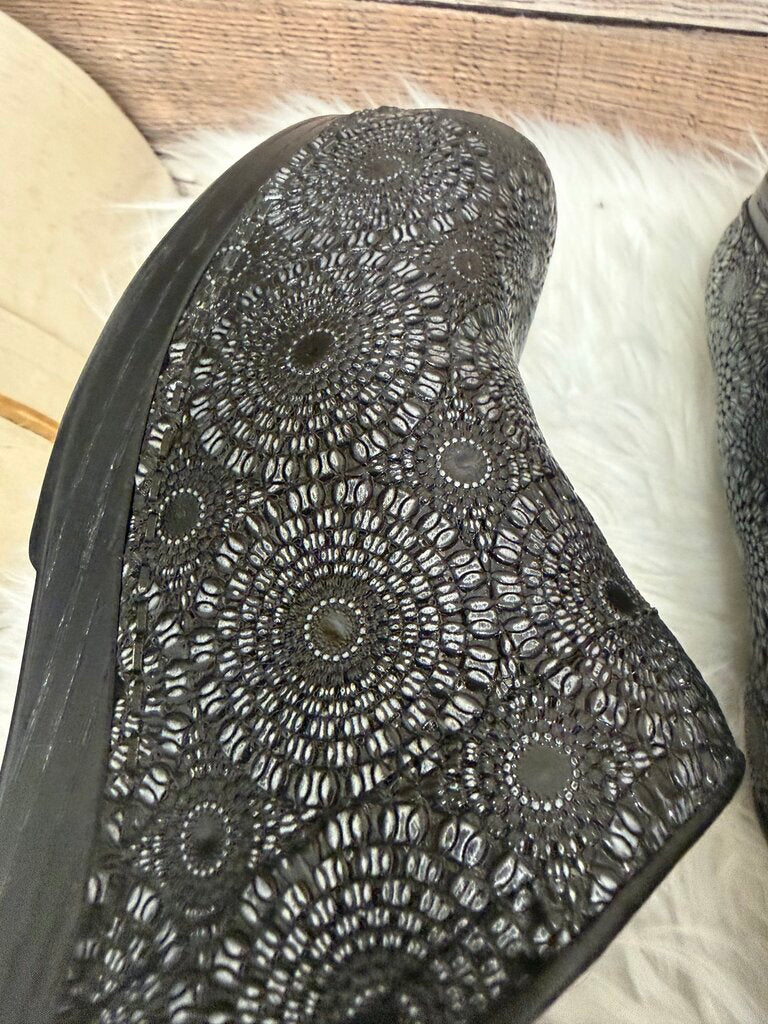 Dansko Black XP Pro Medallion Leather Clogs