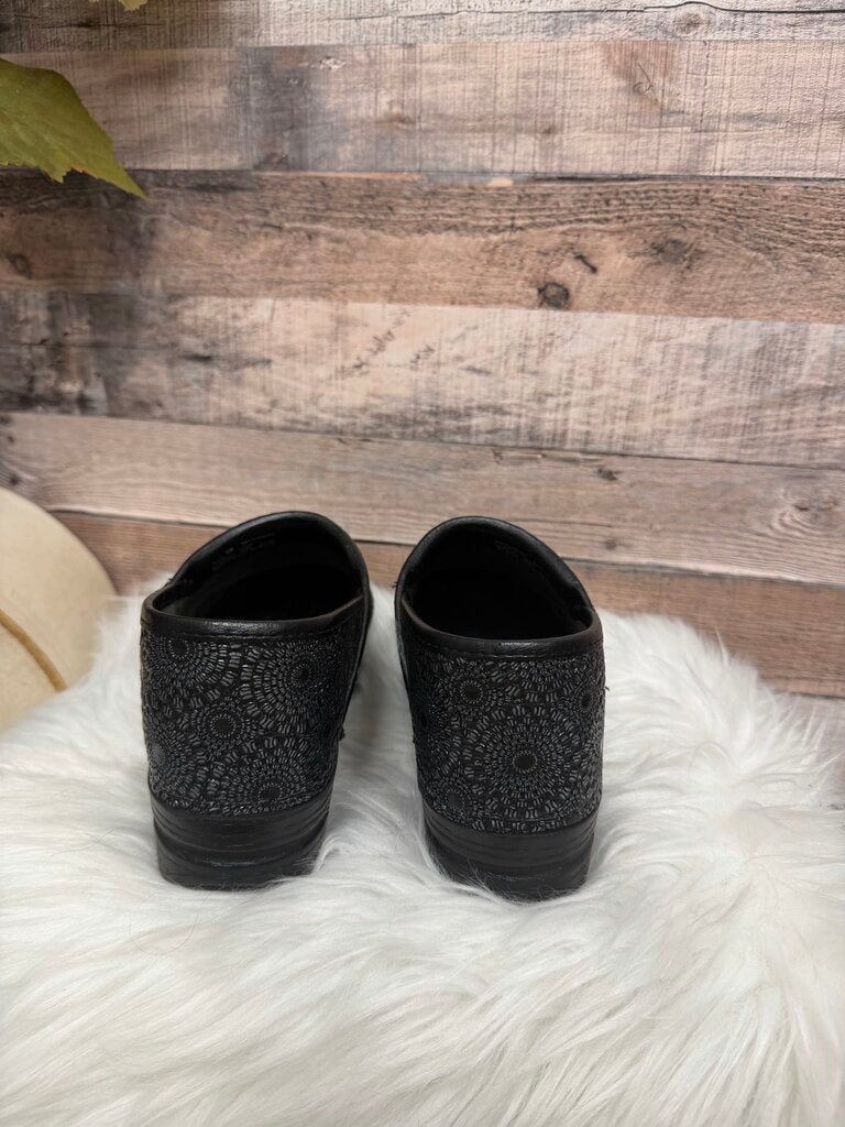 Dansko Black XP Pro Medallion Leather Clogs