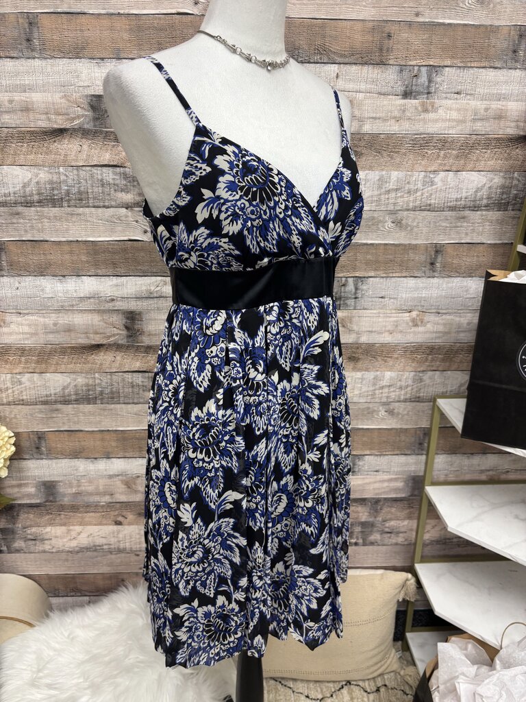 INC International Concepts Black & Blue Dress w/Black Belt