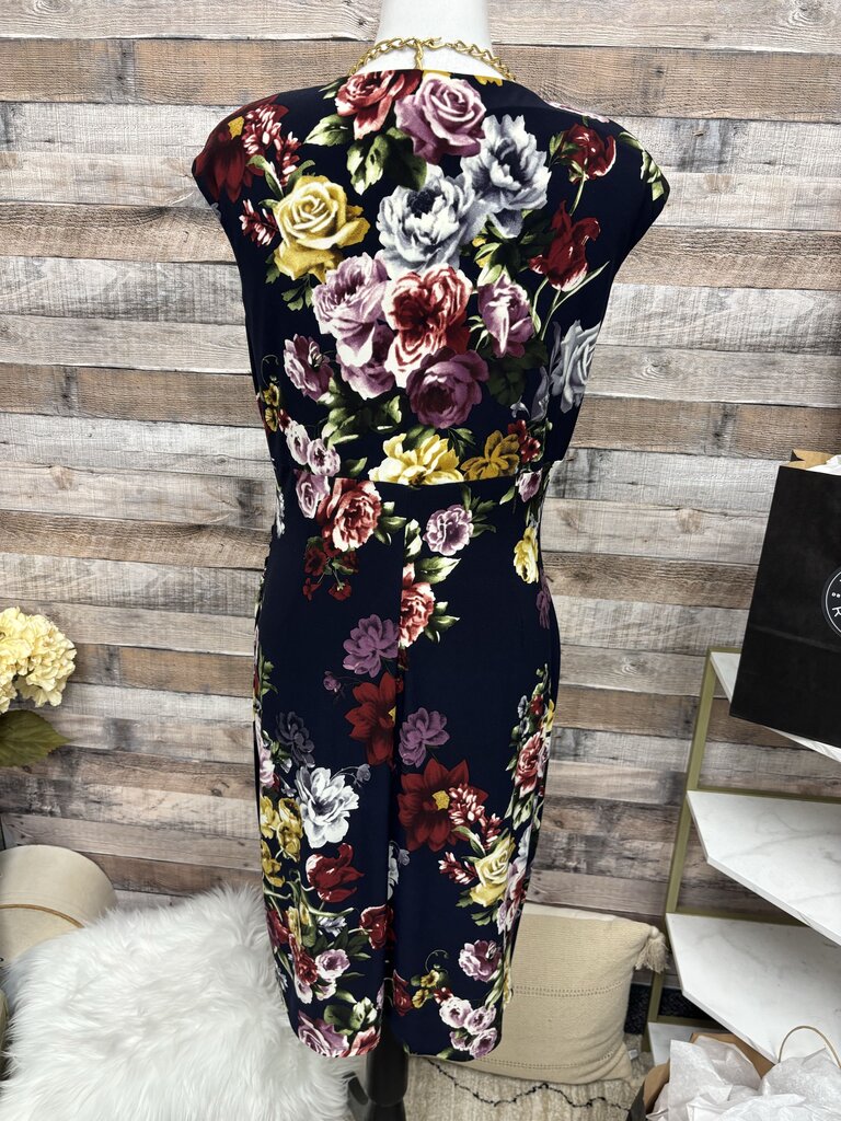 Lauren Ralph Lauren Navy W/Floral Print Ruched