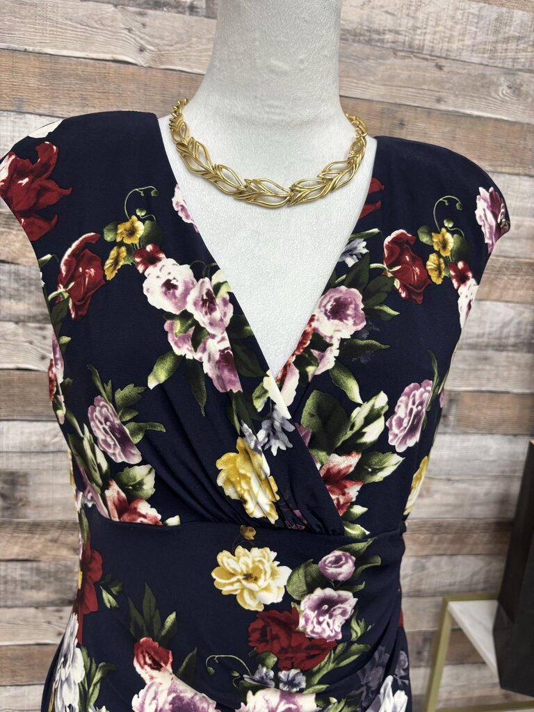 Lauren Ralph Lauren Navy W/Floral Print Ruched