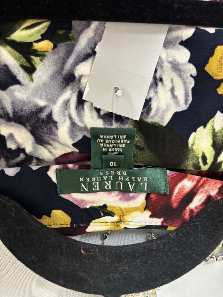 Lauren Ralph Lauren Navy W/Floral Print Ruched