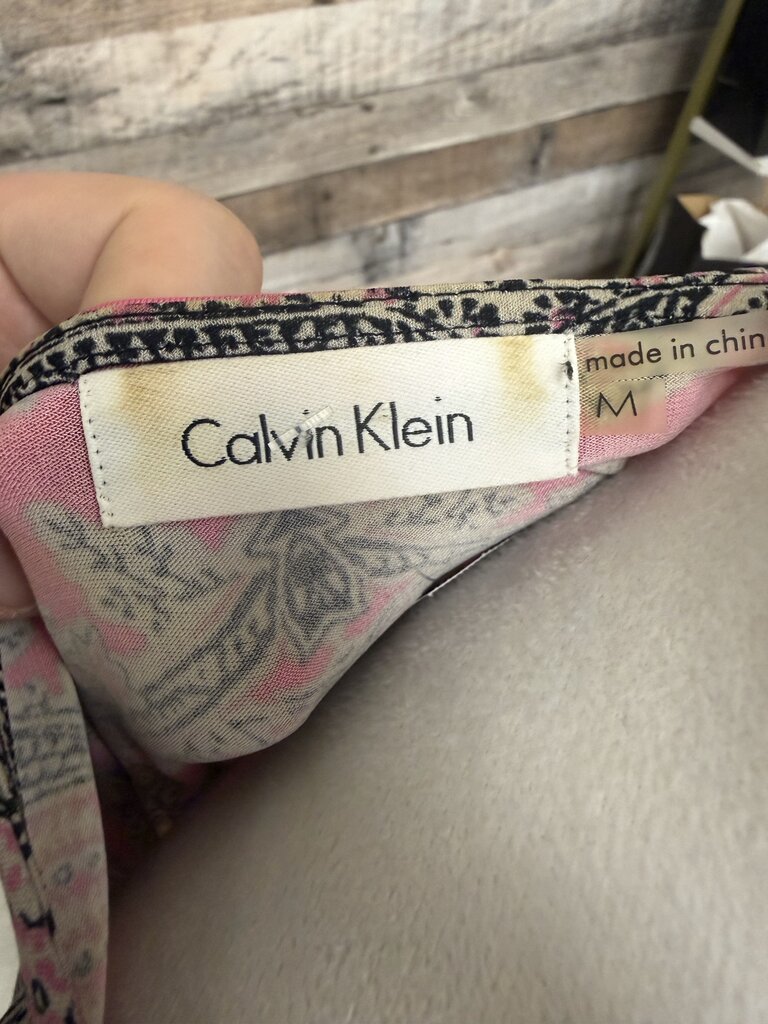Calvin Klein Cown Neck Pink Paisley Sleeveless