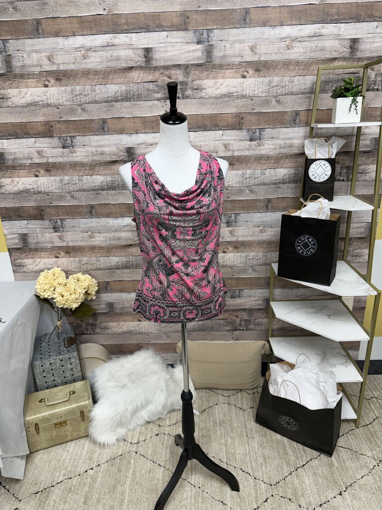 Calvin Klein Cown Neck Pink Paisley Sleeveless