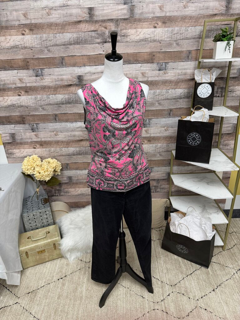 Calvin Klein Cown Neck Pink Paisley Sleeveless