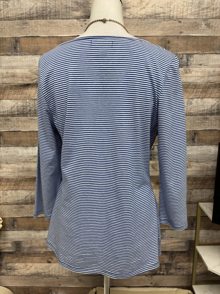 Bandolino Blue & White Striped Boat Neck