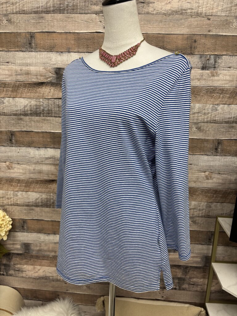 Bandolino Blue & White Striped Boat Neck