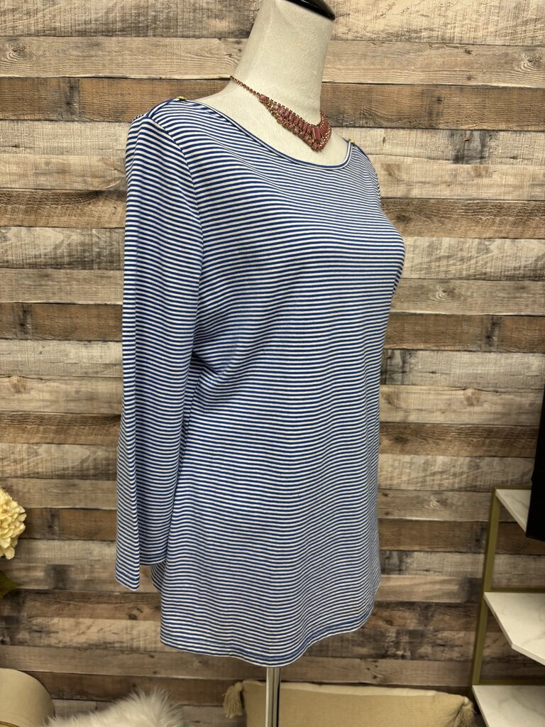 Bandolino Blue & White Striped Boat Neck