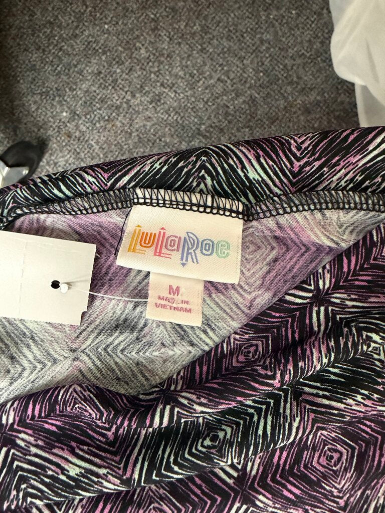 LulaRoe Black & Purple Geo Diamond Print Skirt