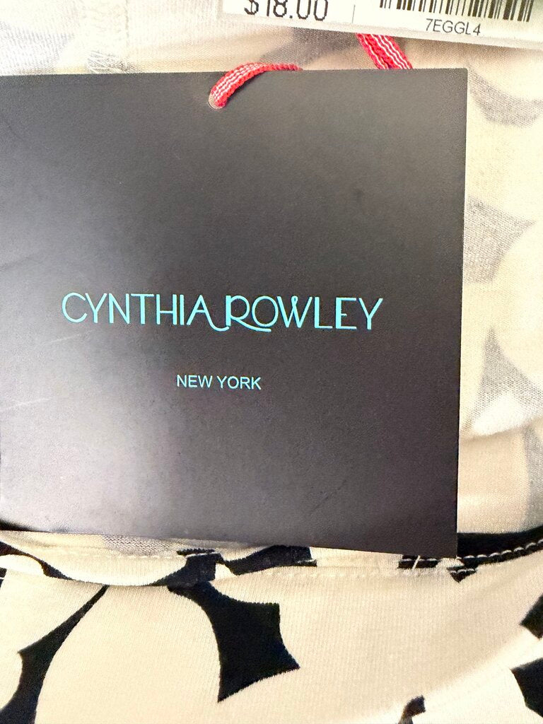 NWT Cynthia Rowley Black & White Floral Print Skirt
