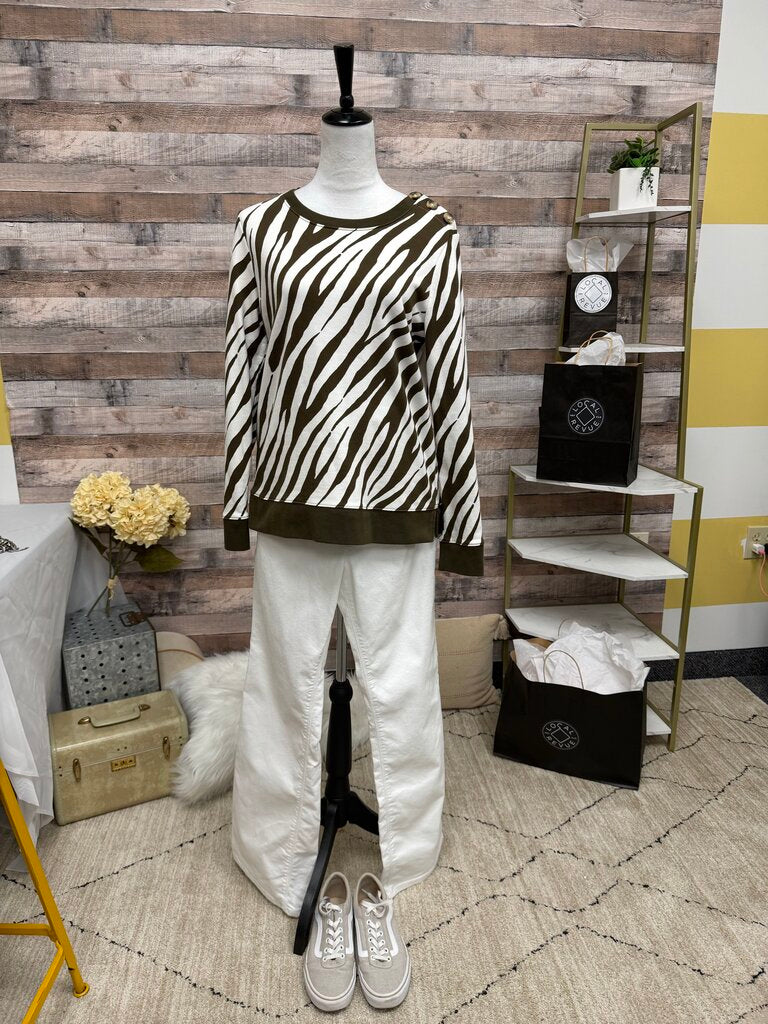 Talbots Brown & White Zebra Print