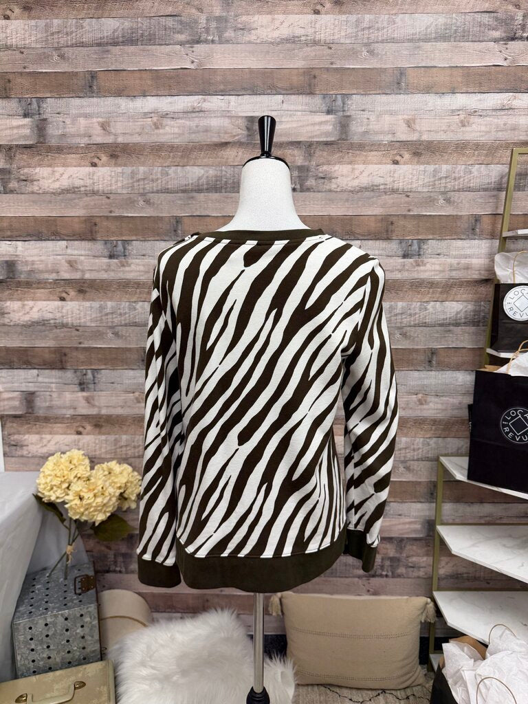 Talbots Brown & White Zebra Print