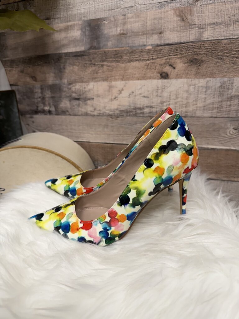 Dune London Multi Color Abstract Print Stilettos