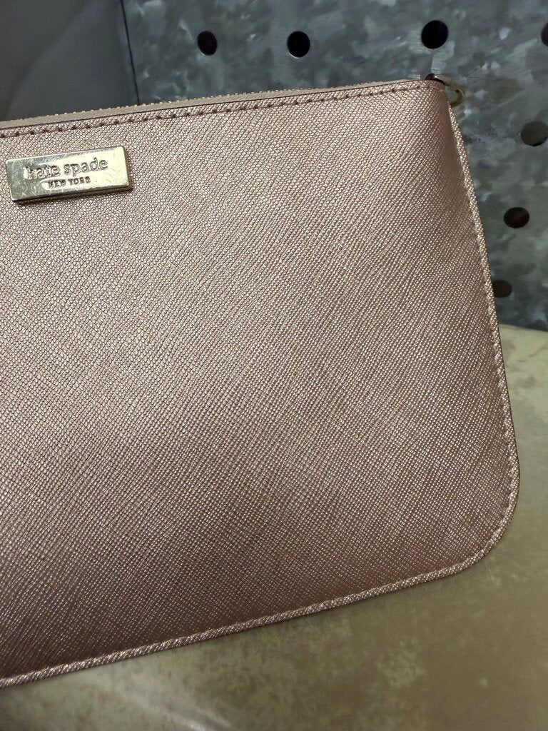 Kate Spade Rose Gold Metallic Clutch