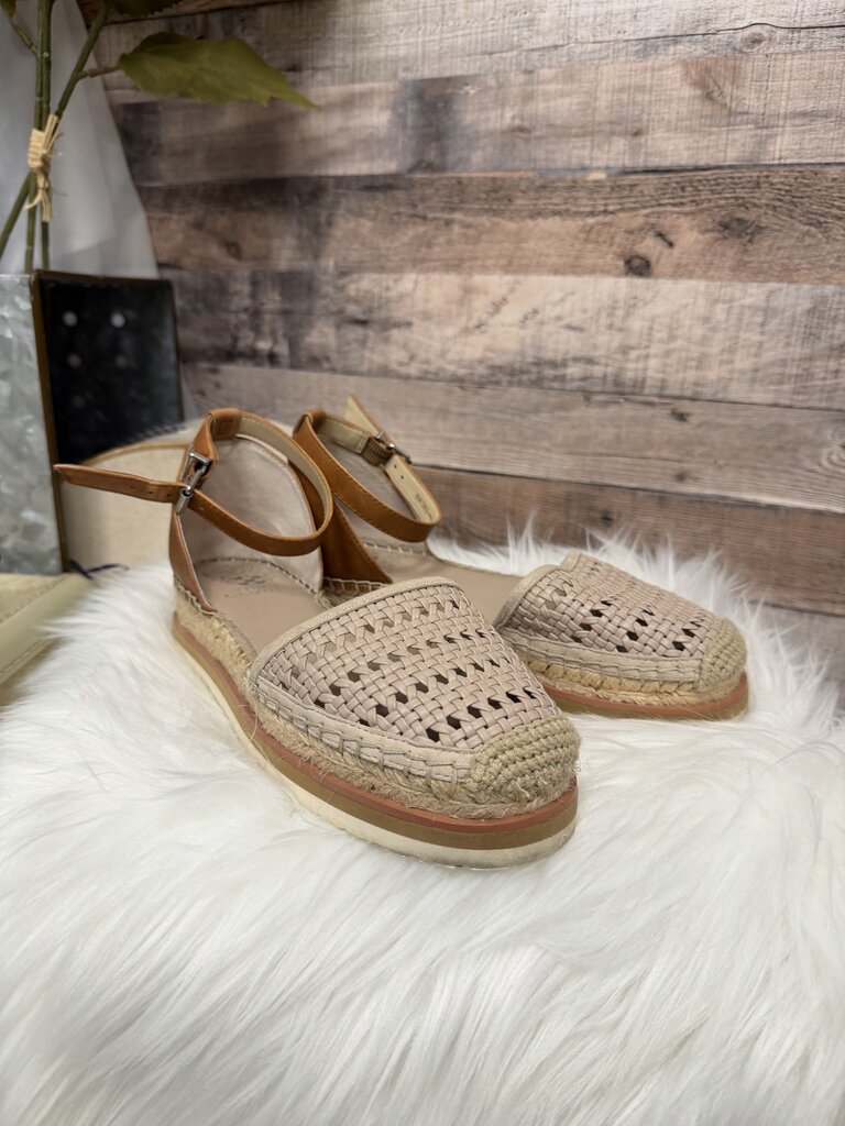 Vince Camuto Taupe Woven Espadrille Platform
