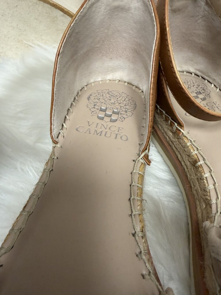 Vince Camuto Taupe Woven Espadrille Platform