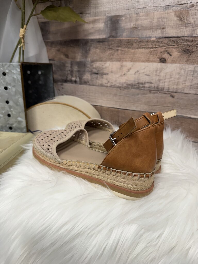 Vince Camuto Taupe Woven Espadrille Platform