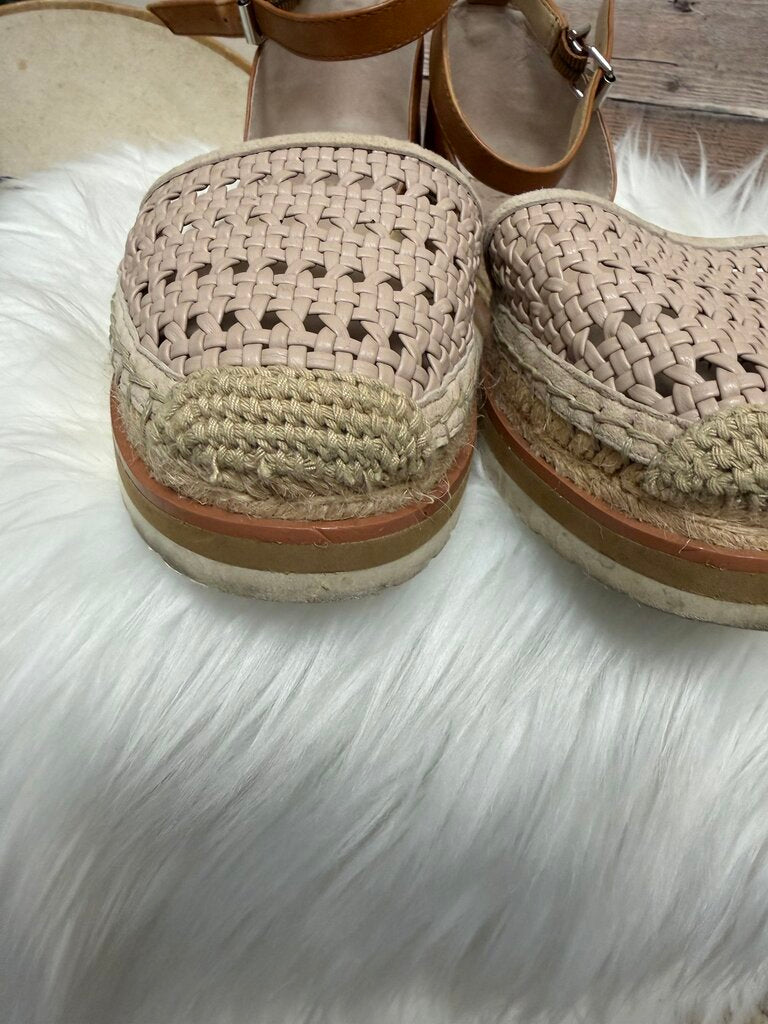 Vince Camuto Taupe Woven Espadrille Platform