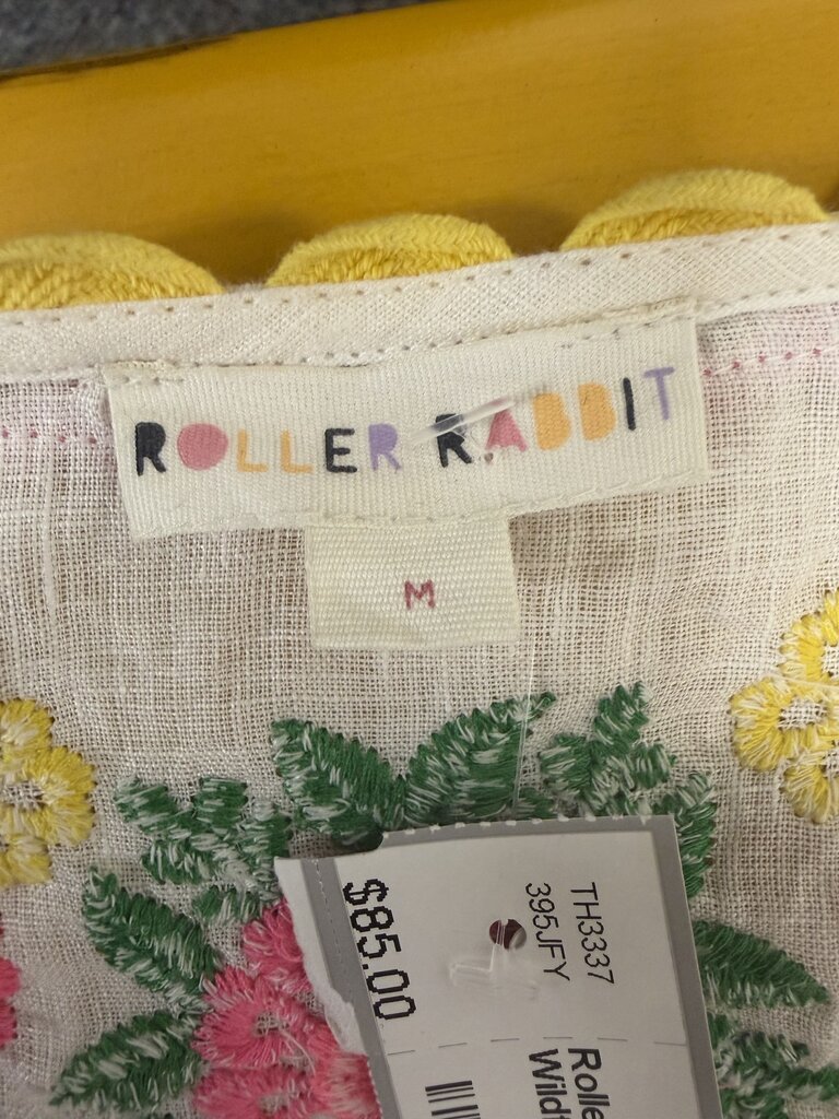 Roller Rabbit White Wildflower Embroidered Kurta