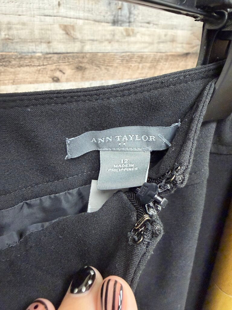 Ann Taylor Black Skirt w/Button Detail