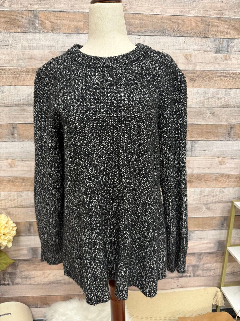 Athleta Sierra Crew Black Marled Sweater